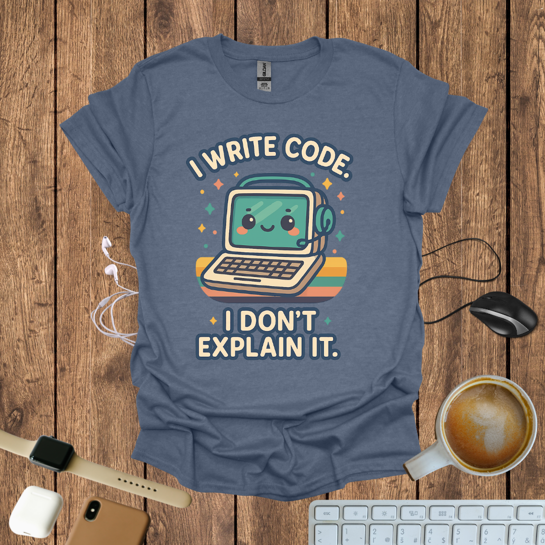 I write code, I don't explain it T-Shirt